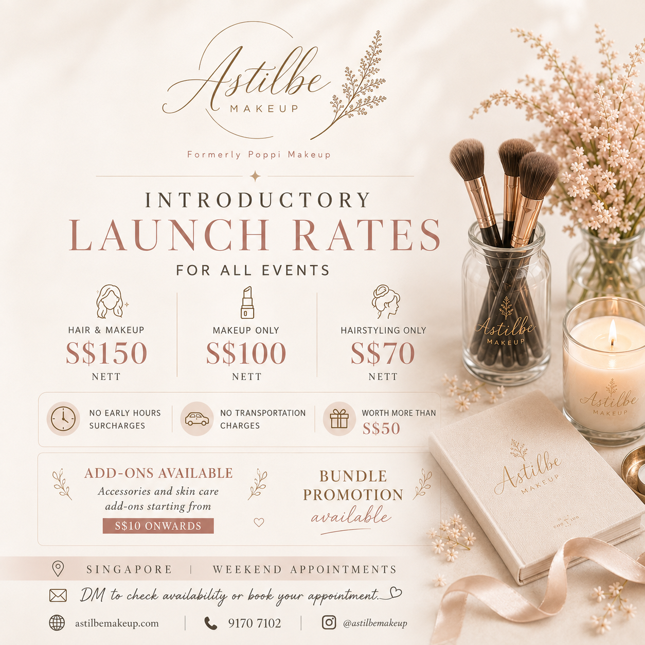 Astilbe Makeup introductory launch promotion